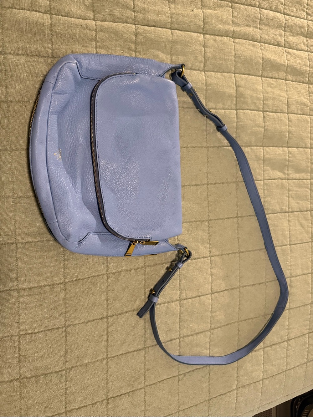 Fossil Light Blue Leather Crossbody